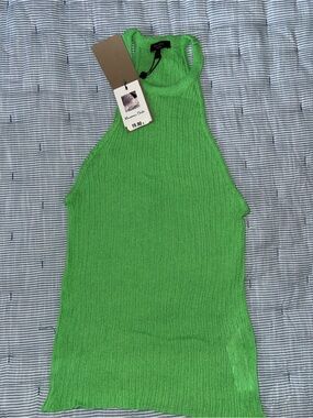 Sleeveless Ribbed Knit Tank Top Massimo Dutti